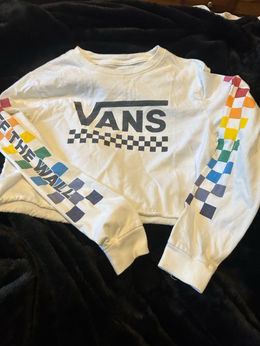 Vans long sleeve crop top size medium ( M37)